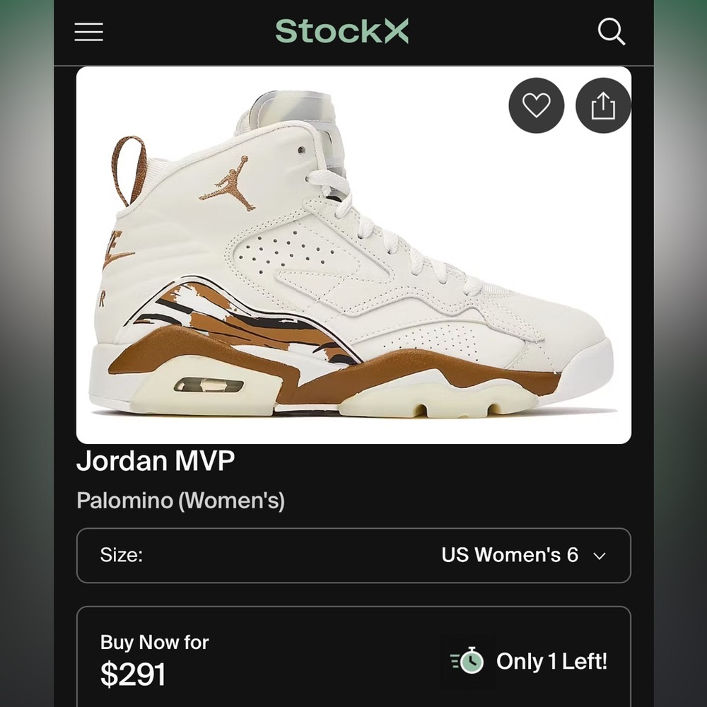 Jordan MVP Women's Sneakers in Cream and Brown